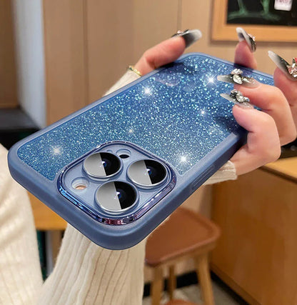 Fashion Bling Glitter Phone Case  For iPhone 16 E 15 Pro Max 14 Plus 13 12 11 Luxury Shockproof Bumper Silicone Clear Back Cover