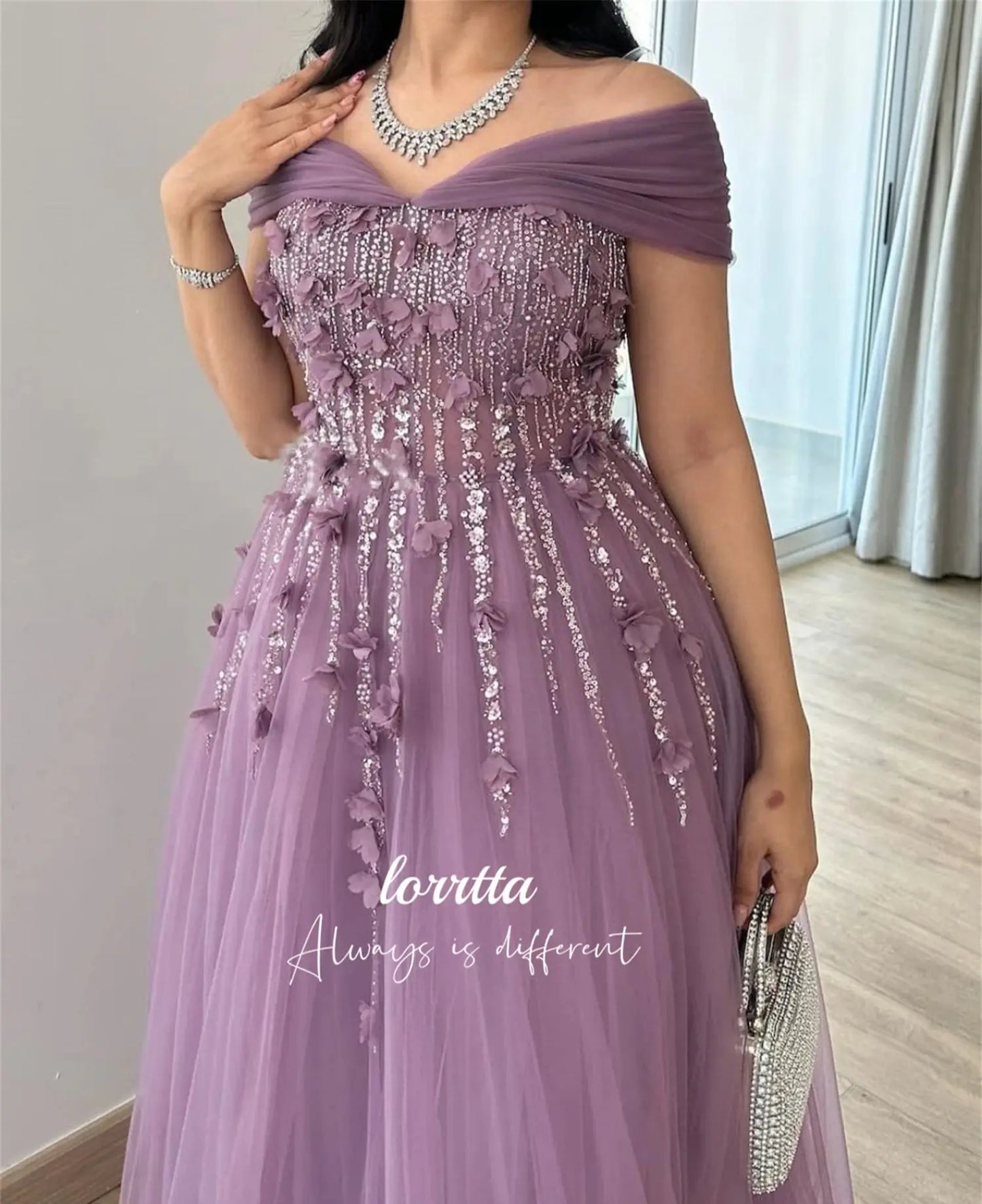 Lorrtta Wedding Party Dress Evening Eid 3D Flower Decoration Robe Soiree Robes De Cocktail Dresses Elegant Woman Gala Customized