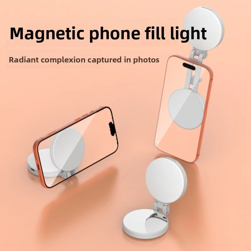 Magsafe Phone LED Ring Light Portable Bi Color Dimmable Selfie Fill Light for Live Stream Vlog Photography