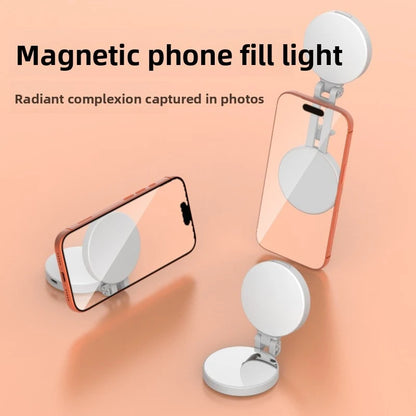 Magsafe Phone LED Ring Light Portable Bi Color Dimmable Selfie Fill Light for Live Stream Vlog Photography