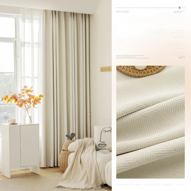 Modern Simple Blackout Curtain Luxury Living Room Drape Room Balcony Floor-to-ceiling Windows Curtains Bedroom Soundproof Drapes