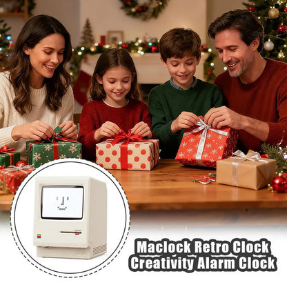 Desktop Digital Clock Retro Classic Design Beige Floppy Disk Decor Tech Gadget Gift For Men Women Office Desk Novelty Ornament