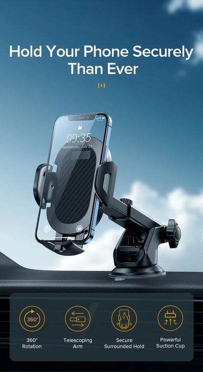 AUFU Sucker Car Phone Holder Smartphone Mount Stand GPS Telefon Mobile Cell Support For iPhone 15 14 13 Pro Max Xiaomi Samsung