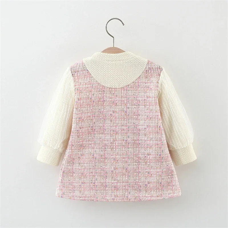 9 Months To 3 Years Old Spring And Autumn New Sweet Bow Baby Girl Dress, Princess Style Children'S Long Sleeved Clothes