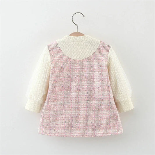 9 Months To 3 Years Old Spring And Autumn New Sweet Bow Baby Girl Dress, Princess Style Children'S Long Sleeved Clothes