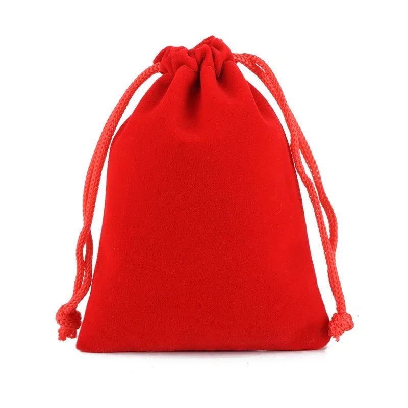 25 Pieces/Batch 15x20 10x15 13x18 9x12 7x9 5x7cm Velvet Drawstring Bag With Jewelry Bag Christmas Wedding Gift Red Velvet Bag