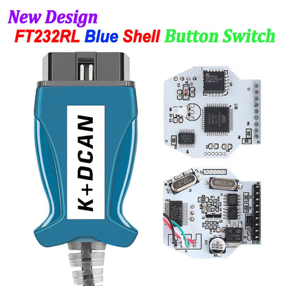 For BMW K DCAN K+CAN FTDI Chip For BMW OBD2 Auto Car Diagnostic Tools OBD 2 Scanner Switch USB Interface Cable K + DCAN for BMW