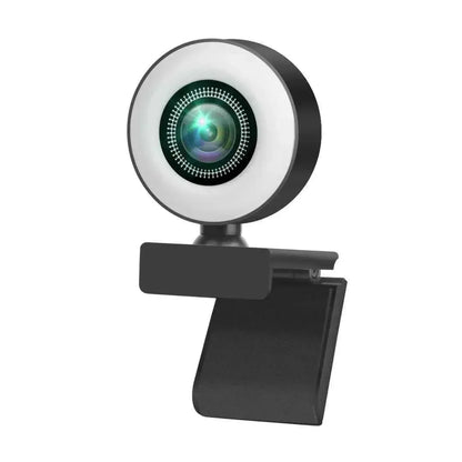 4K Webcam Mini Camera Full HD Webcam With Ring Fill Light Microphone USB Live Broadcast For Youtube PC Laptop Video Shooting