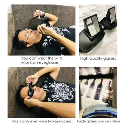Lazy Eyeglasses Lazy Reading Glasses HD Eyeglasses Prismatic Periscope Eyeglasses for Reading and Watching TV While Lying Down