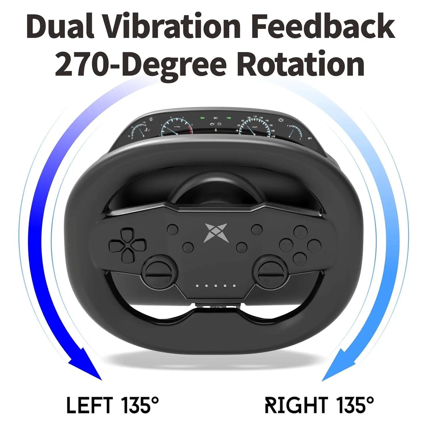 DOYO Racing Game Steering Wheel Vibration Controller Simulation Racing Pedals for Switch/PC /PS4/PS3/Ios and Android phones