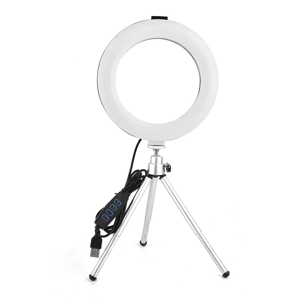 6inch Video Led Light Photography Selfie Dimmable Video Fill Light with Tripod For Photo Studio Live Stream Fill Lamp Makeup
