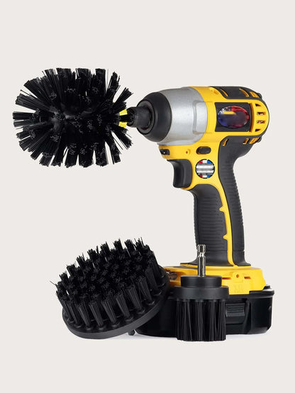 3Pcs/Set Electric Scrubber Brush Drill Brush Kit Plastic Round Cleaning Brush for Carpet Glass Car Tires Nylon Brushes