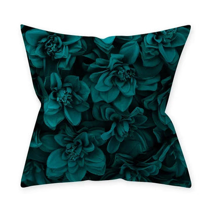 Housse de coussin bleu turquoise, coussins décoratifs pour canapé, housses de coussin géométriques en polyester, 45 x 45 cm, coussins décoratifs, taies d'oreiller simples