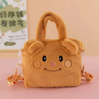 Anime Sanrio Kuromi Capybara Handbag My Melody Cinnamoroll Plush Cosmetic Bag Hello Kitty Travel Storage Bag Women Toy Gifts