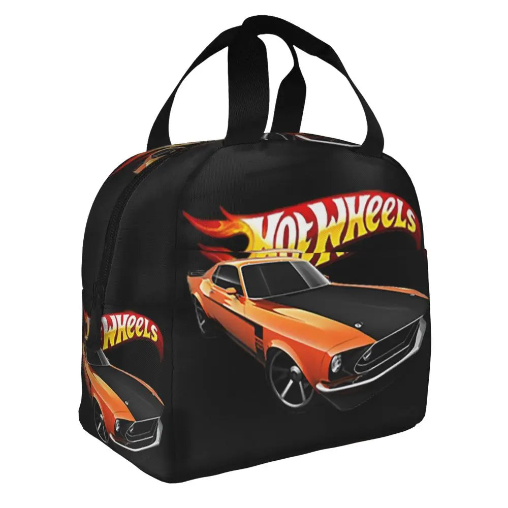 Custom Hot Wheels For Fans Thermal Insulated Lunch Bag Cartoon Sport Car Portable Lunch Container Travel Multifunction Food Box