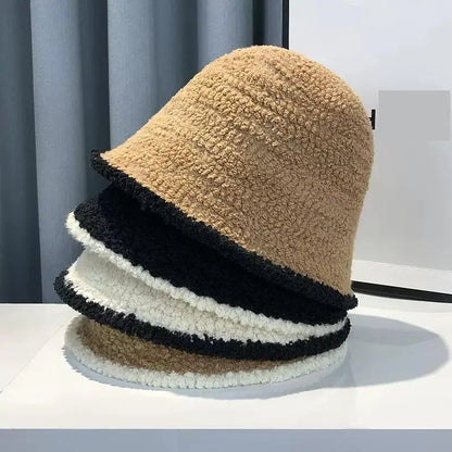 COKK Bucket Hat Women Winter Knitted Casual Keep Warm Fishing Hat Female Thick Warm Fashion Design Korean Winter Cap Gorro New