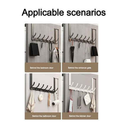 Door Behind Hook Storage Wall Hanging Clothes Hanger Coat Hook Punch-free Hanger Bedroom  Kitchen Organizer Quick Installation