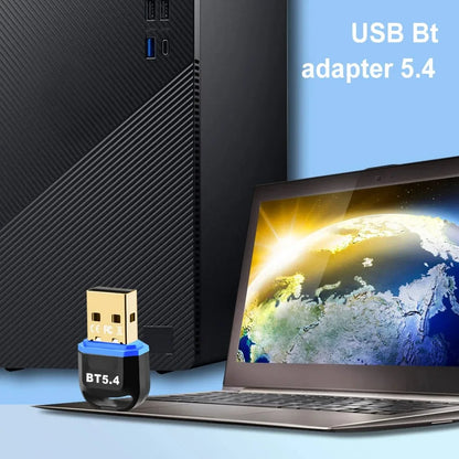 USB Bluetooth 5.4 Adapter Transmitter Receiver Bluetooth Audio Bluetooth Dongle Wireless USB Adapter for Computer PC Laptop