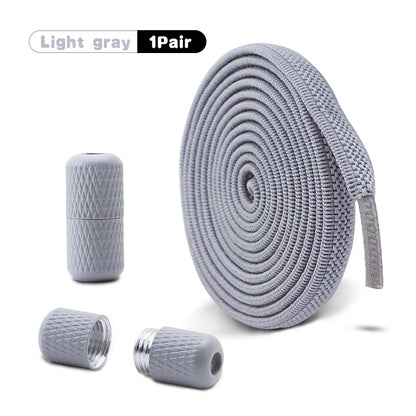 Metal Capsule Buckle Shoelaces without ties Sneaker Flats Elastic Laces Kids Adult Quick Lace On/Off Shoelace 1Pair/2Pair