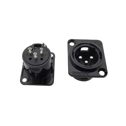 1/2/10Pcs XLR 3 Pin Male Female Panel Mount Chassis Socket Audio Microphone Plug Jack Connector Black