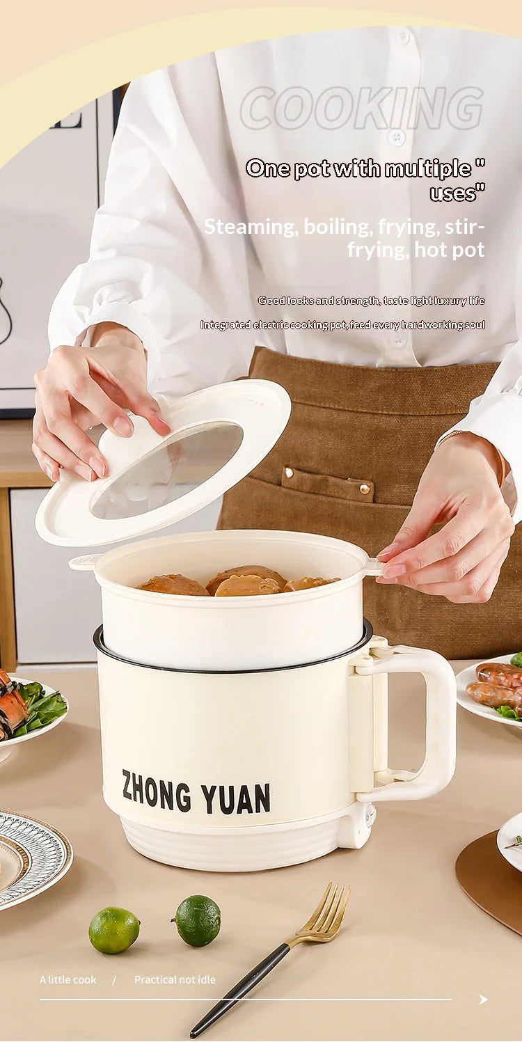 Folding Electric Pot Multifunctional Mini Cooker 15L Portable for Instant Noodles Dormitory Travel Fast Heating Auto Shut Off