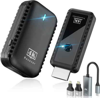 Wireless HDMI 1TX and 1RX HDMI Extender Kit 30M 1080P/4K Plug&Play for Streaming Video/Camera/Phone To Monitor/Projector/HDTV
