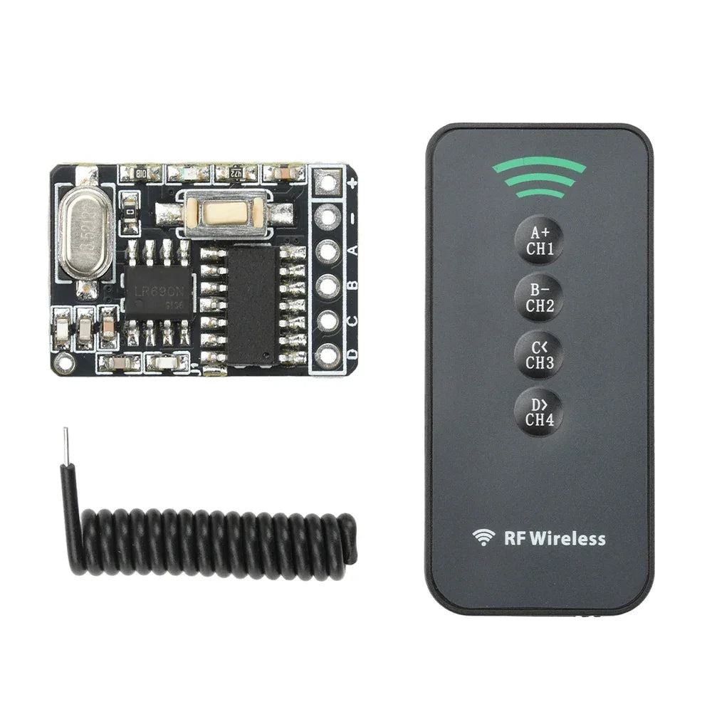 RF 433MHz Receiver Module 4-Channel Switch Transmitter Wireless Remote Controll RX480E Learning Code Decoding Receiver DIY kit