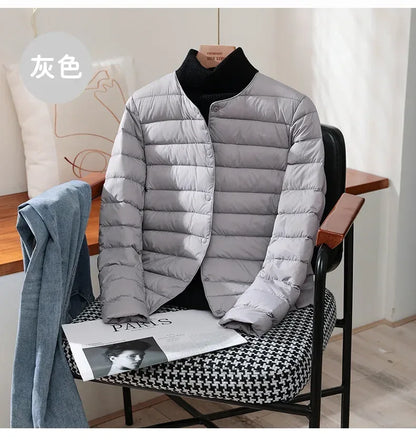 Light Down Coat Spring Autumn Warm Women White Duck Down Slim Jackets Female Fashion Ultra Lightweight Packable Puffer Coats
