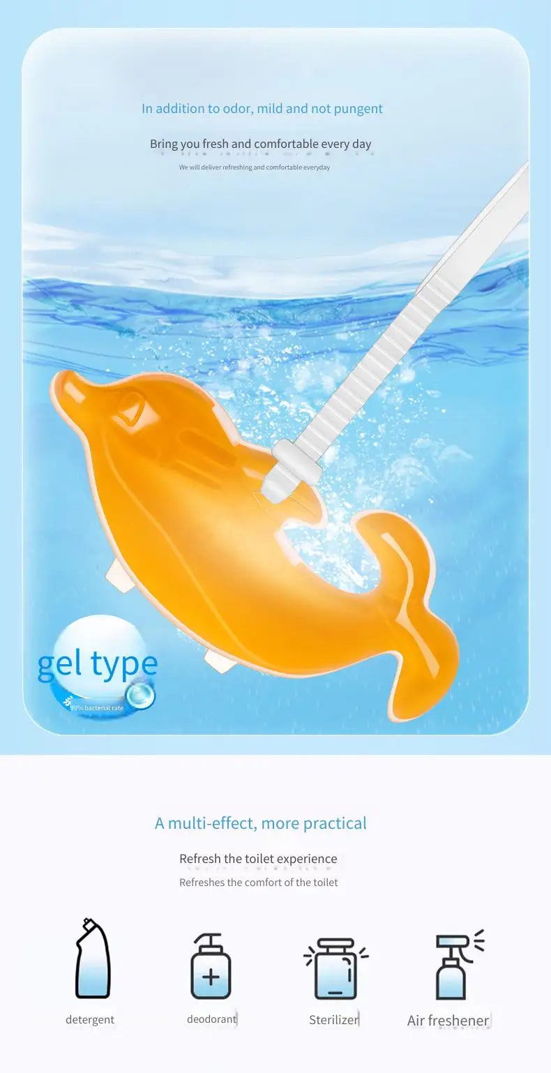 Toilet Hanging Dolphin Gel Fragrant Fresh Air Lasting Fragrance Deodorization Odor Removal Toilet Cleaning Gel Toilet Cleaning