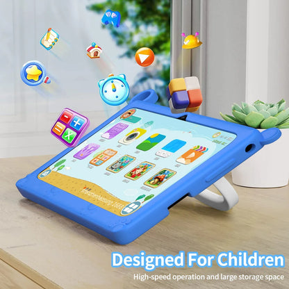 New 5G WIFI Children's Learning 7.0-inch Tablet 4GB RAM 64GB ROM Quad Core Mini Tablet with Leather Case Supports Games 4000mAh