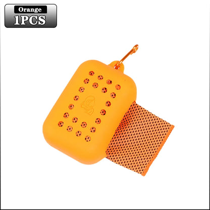 10PCS Portable Mini Silica Gel Set Cold Towel Polyester Fiber Outdoor Cooling Towel Fitness sports gym Run quick Dry Cool Towel