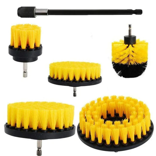 2/3.5/4/5'' Electric Scrubber Brush Drill Brush Kit Plastic Round Cleaning Brush Tool for Carpet Glass Car Tires Nylon Brushes by PDG ibma