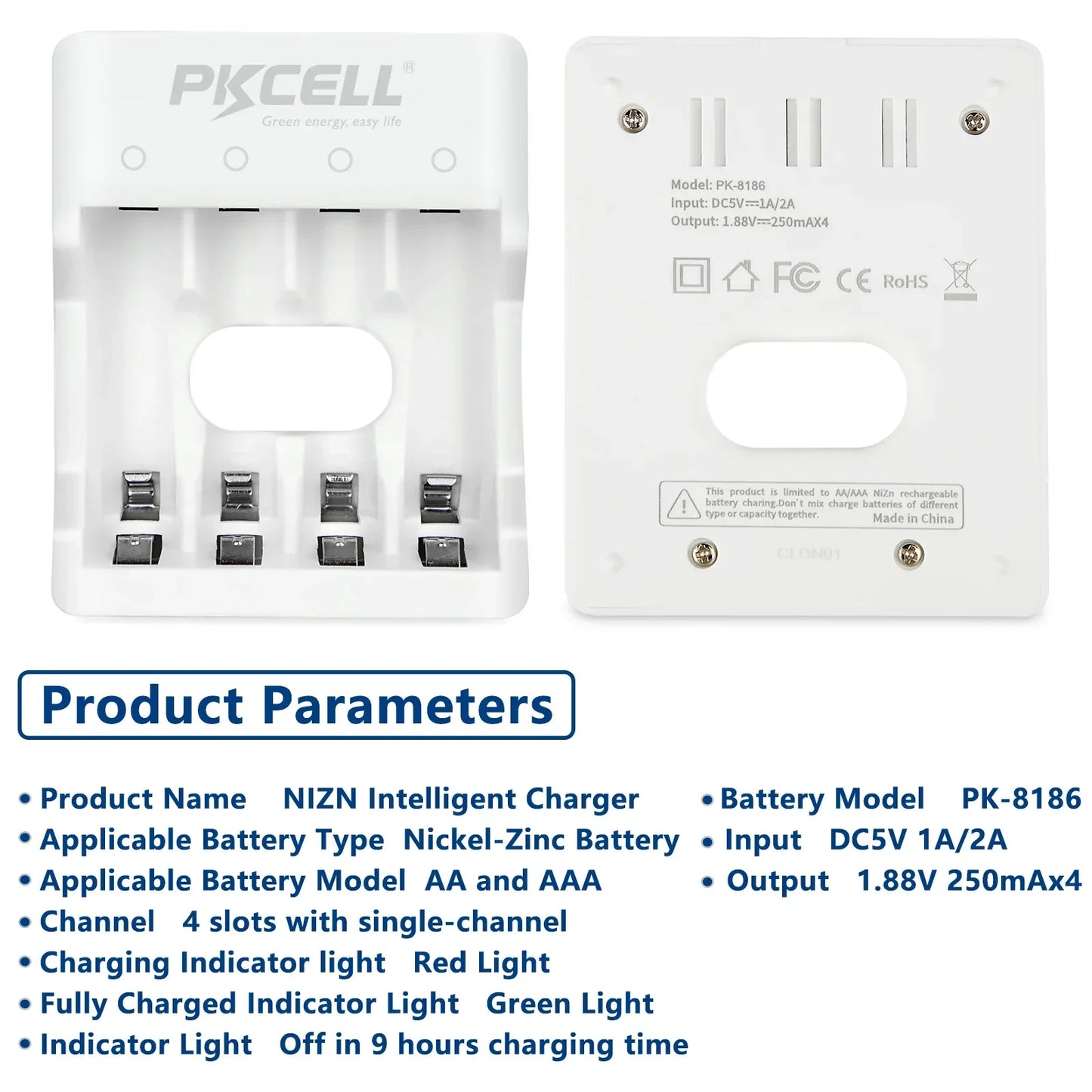 4/8/12PC Ni-Zn AAA Rechargeable Battery 1.6V 900mWh AAA nizn batteries pack with NiZn Charger for NIZN AA/AAA Battery