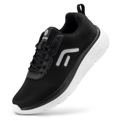 FitVille Walking Shoes for Men Wide Width Thick sole Lightweight Breathable Sneakers Shoes for Plantar Fasciitis Pain Relief