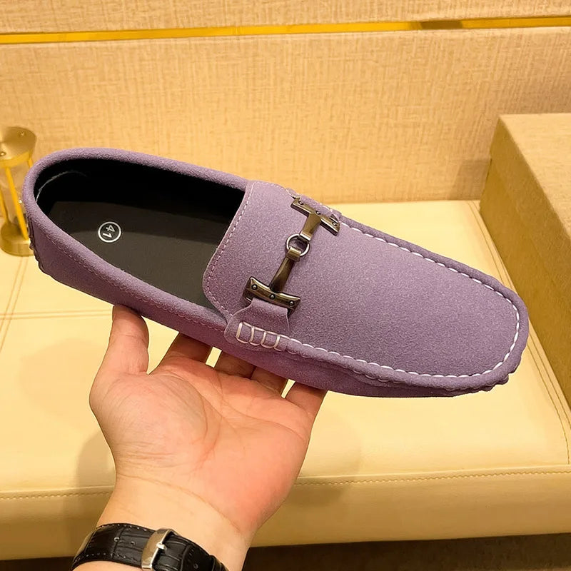 MAEDEF Suede Men Casual Shoes Lazy Shoes Male Breathable Slip-on Mens Driving Flat Shoes Comfortable Boat Shoe Loafers Moccasins