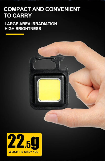 Super Bright MINI COB Keychain Flashlight Charging Lamp Camping Lights with Magnet 4 Lighting Modes for Camping Home