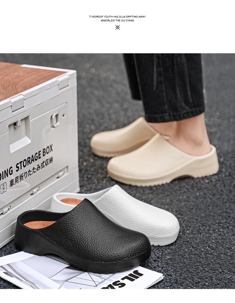 Men Chef Shoe Slippers Couples Garden Clogs Women Water Proof Cozy Sandals For Pet Workers Outdoor Fishing Shoes Doctor Shoes
