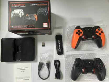 New Game Stick X2 PRO Video Handle Game Console 48 Emulators 64g 128g 40000+ Retro Games 4K HD Game Stick Home 2 Players Gifts