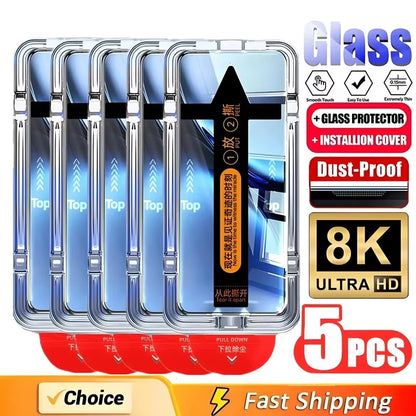 Dust Free Easy Install Anti Spy Tempered Glass  Screen Protectors For iPhone 17 Pro Max 17 Air 16 15 14 Plus 13 12 Mini 11 XR XS