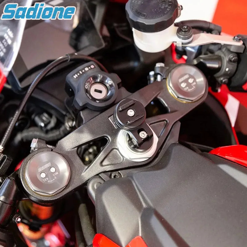 Phone Holder Stem Triple Tree Fork Mount Clamp Mobile Phone Stand Motorcycle Mirror Navigation Phone Support Handlebar Bracket
