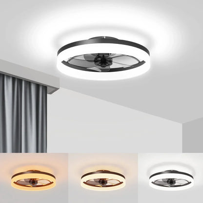Modern Smart Fan With Lights Winter Infinitely Dimmable Summer Reversible Dual Modes For Living room Bedroom Kitchen