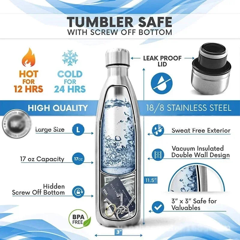 Hilo 750 ml diversion Water bottle Portable water bottle Money Bonus key chain box safe hiding place