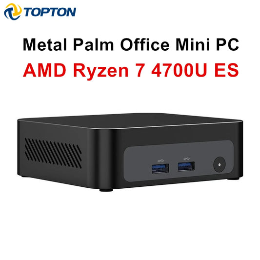 Topton Palm Gaming Mini PC AMD Ryzen 7 4700U ES 3 5300U ES 2*DDR4 2*M.2 Slots Portable Office Desktop PC Windows 11 MiniPC WiFi6 by PDG ibma