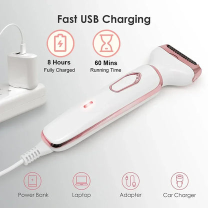 Electric Shaver For Woman Body Hair Removal Epilator Painless Cordless Trimmer Women Face Leg Bikini Razor 4 in 1 Hair Remover