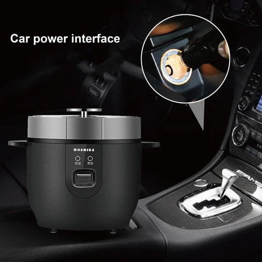 24V Car Electric Cooking Pot Non-stick Rice Cooker Portable Food Heater Multi-function Pot Truck Auto Keep Warm Pot 1.5L