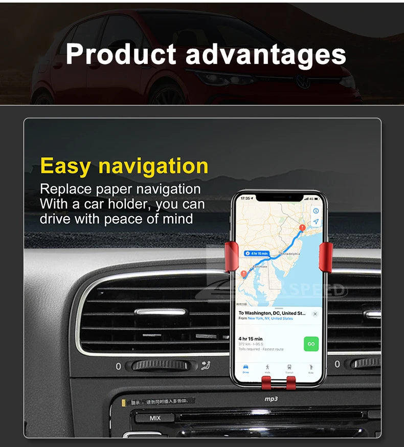 Gravity Car Phone Holder For Volkswagen VW Golf 6 MK6 2009 2010 2011 2012 2013Car Phone Holder Special Fixed Bracket Accessories