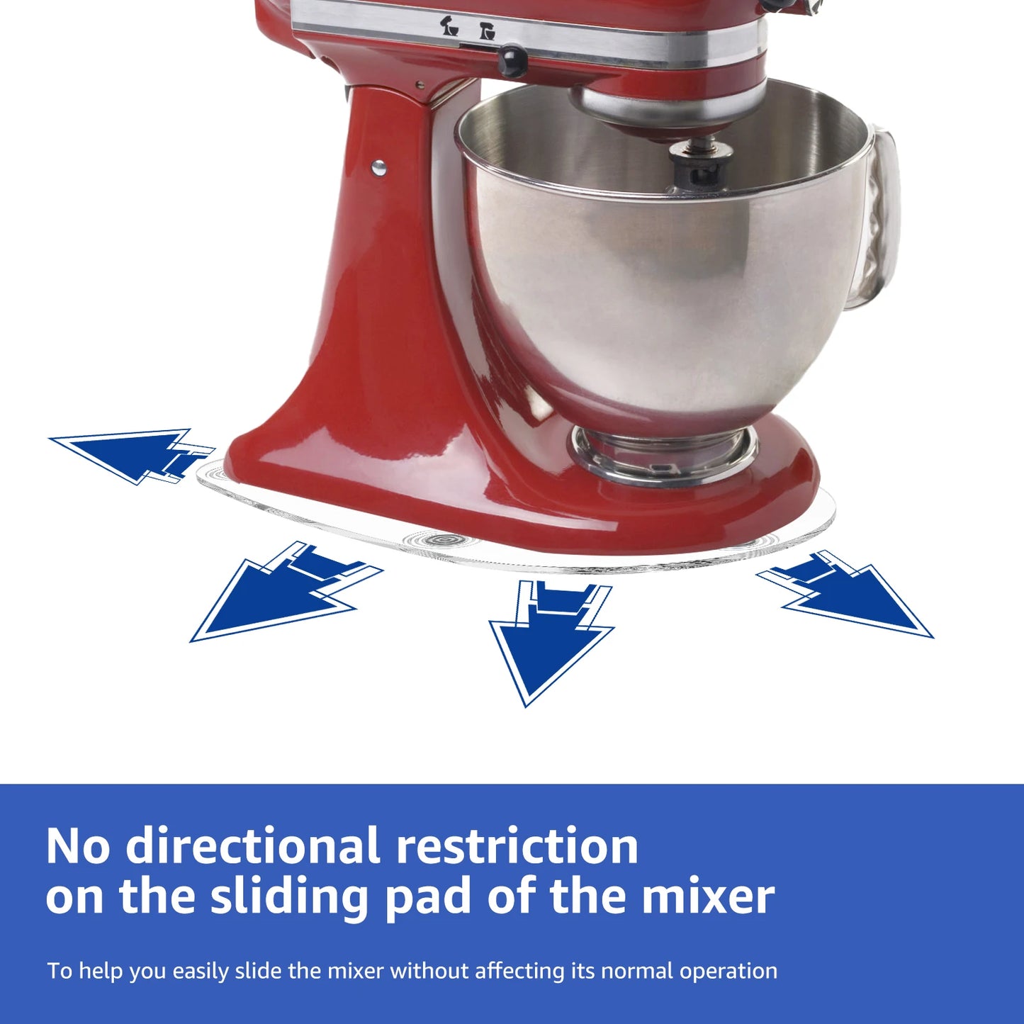 Mixer Slider Mat Tray Compatible for 4.5 QT Tilt Head Stand Acrylic/Wooden Mixer Mover Slider Pad Kitchen Appliance Accessories