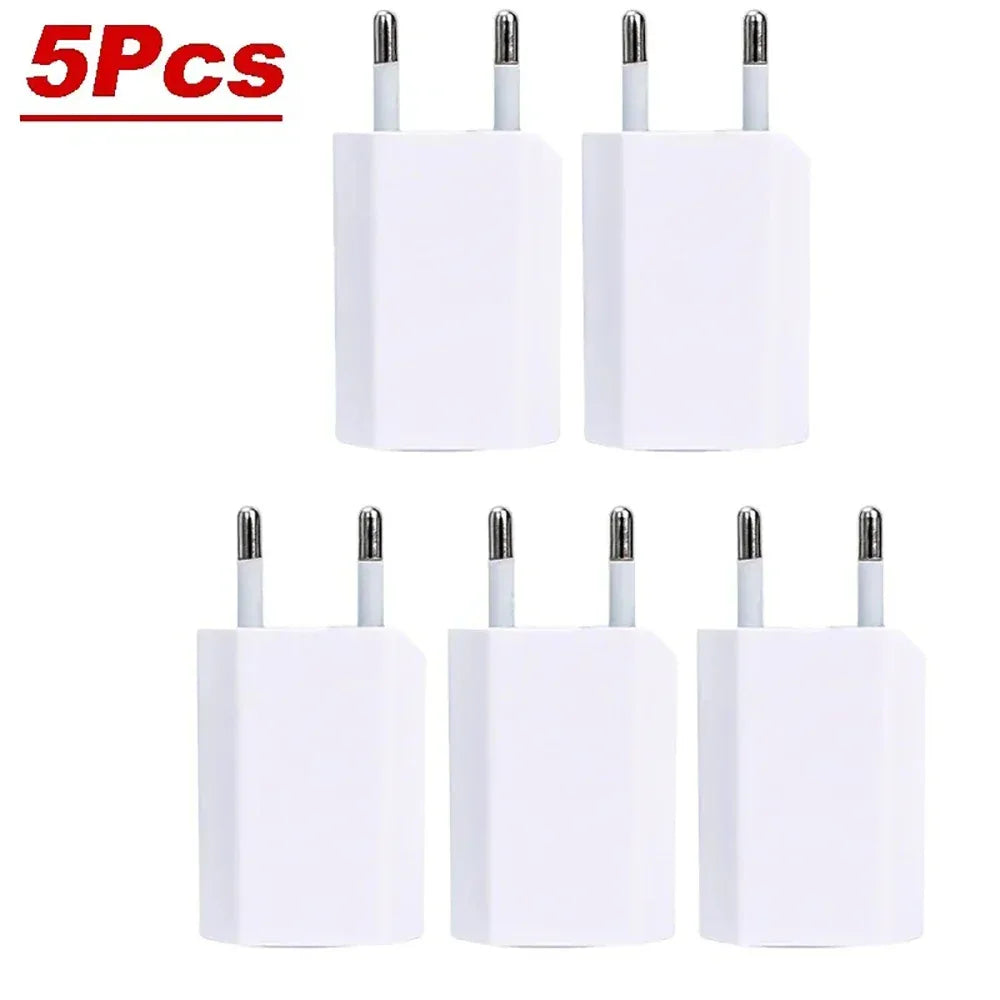 5V/1A Mini EU Plug Charger USB Mobile Phones Charger USB-C Quick Charger Wall Power Adapter Chargers For iPhone Samsung Xiaomi