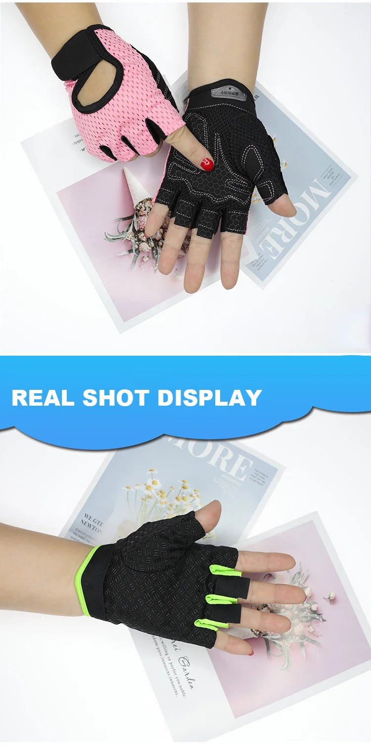 Cycling Fingerless Gloves Professional Gym Fitness Breathable Anti-Slip Women Men Half Finger Summer Fishing Female Bicycle Bike