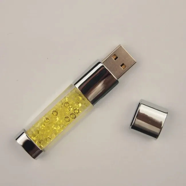 Creative Crystal&LED Light Pendrive 2.0 USB Flash Pen Drive 128mb 4gb 8gb Memory Stick 16gb 32gb Wedding Gift 128GB Memory Card